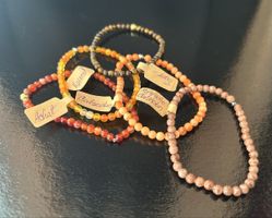 Trendige Edelstein Armbänder Set, Herbstfarben, Top Zustand