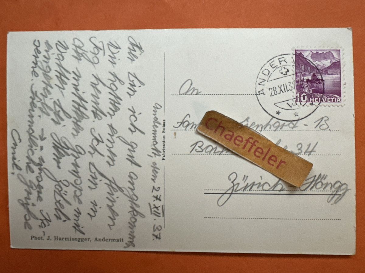 Cartes postales: Alte Ansichtskarte Andermatt, Kaserne mit Bäuberg1937, Rarit – D'occasion à Zürich par Chaeffeler 1