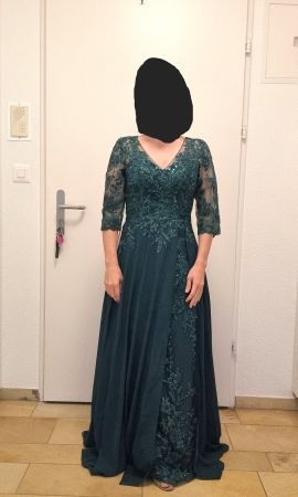 wunderschönes Abendkleid smaragdgrün - Grösse 34 - NEU!