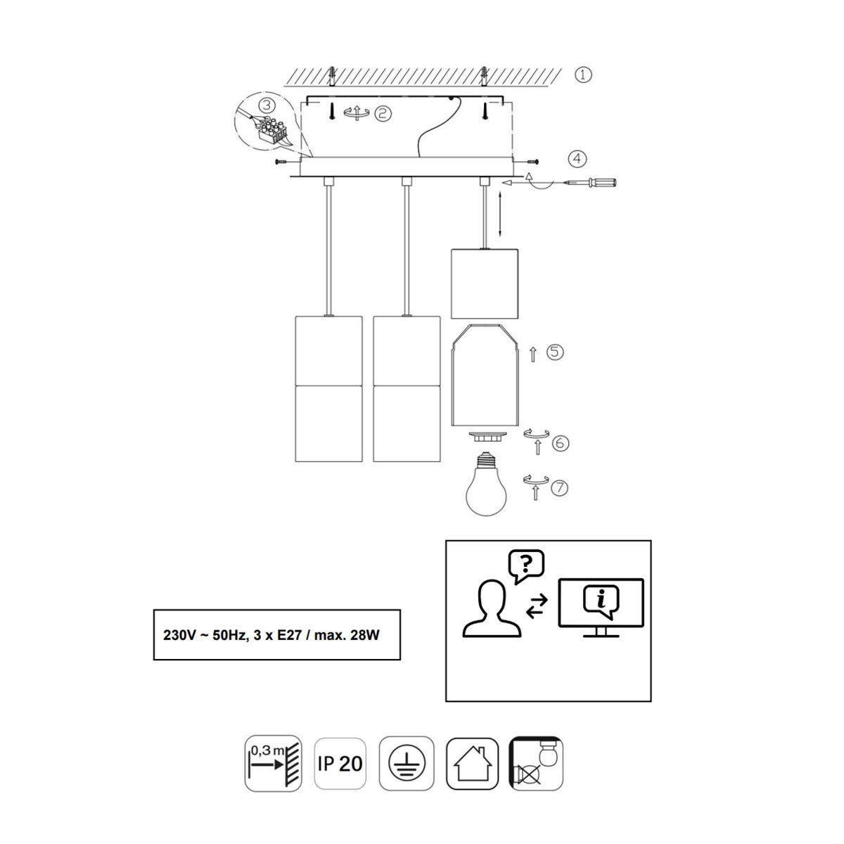 Lampadari & plafoniere: Pendelleuchte, 3 Strahler, Hotel-Design – Nuovo (secondo la descrizione) da Kreuzlingen venduto da Smart-Light 3