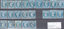 Frankreich, Napoléon- Lot nur Bahnpoststempel auch bessere
