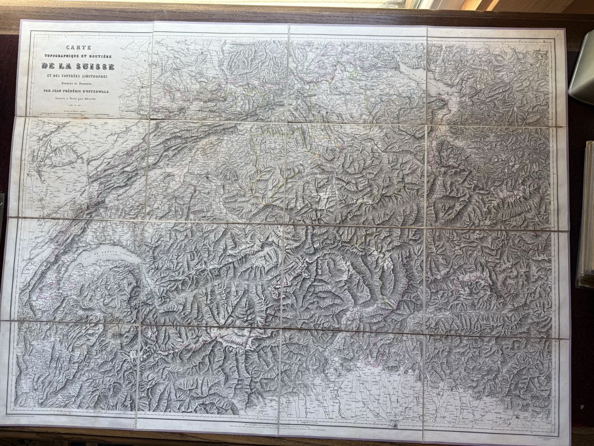 Cartine & Atlanti: Carte ancienne Suisse 19e - Entoilée – Usato da Fribourg venduto da Ardoffel 2