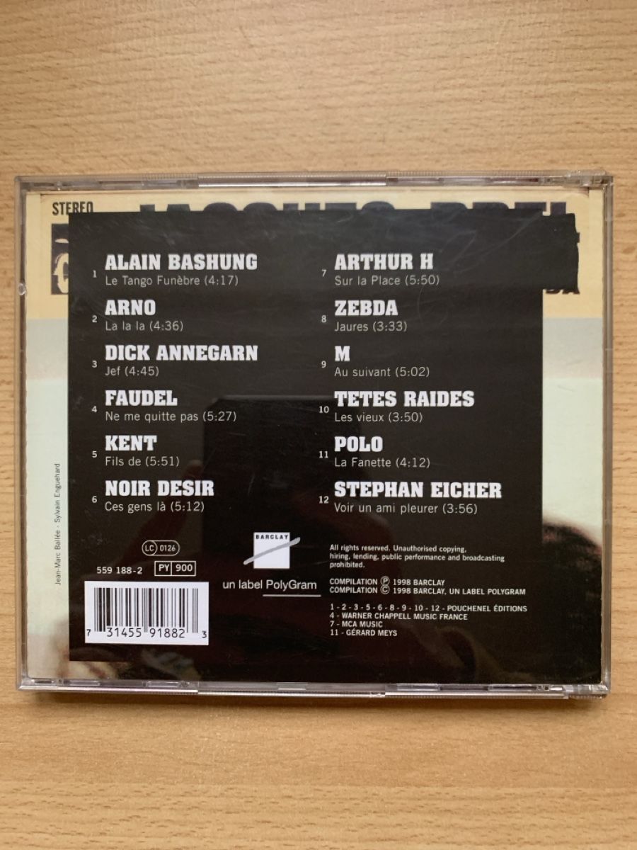 CDs: CD Jacques Brel Aux Suivant(s) Compilation 1998 – Gebraucht aus Salavaux von Lune_Diurne 1