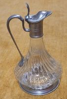Elegante Vintage Glaskaraffe mit Zinndeckel, Italienisch,Top