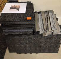 Bodenplatten Kunststoff schwarz und grau,  Stecksystem 