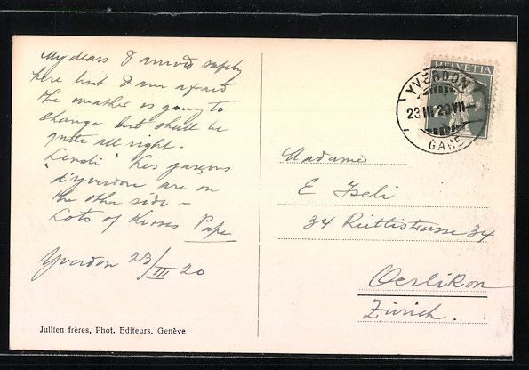 Cartoline postali: AK Yverdon, La Caserne, 1920 – Usato da Berlin venduto da bartko-reher 1