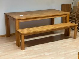 Eichentisch mit Verlängerung und Sitzbank 180/224x90x75cm