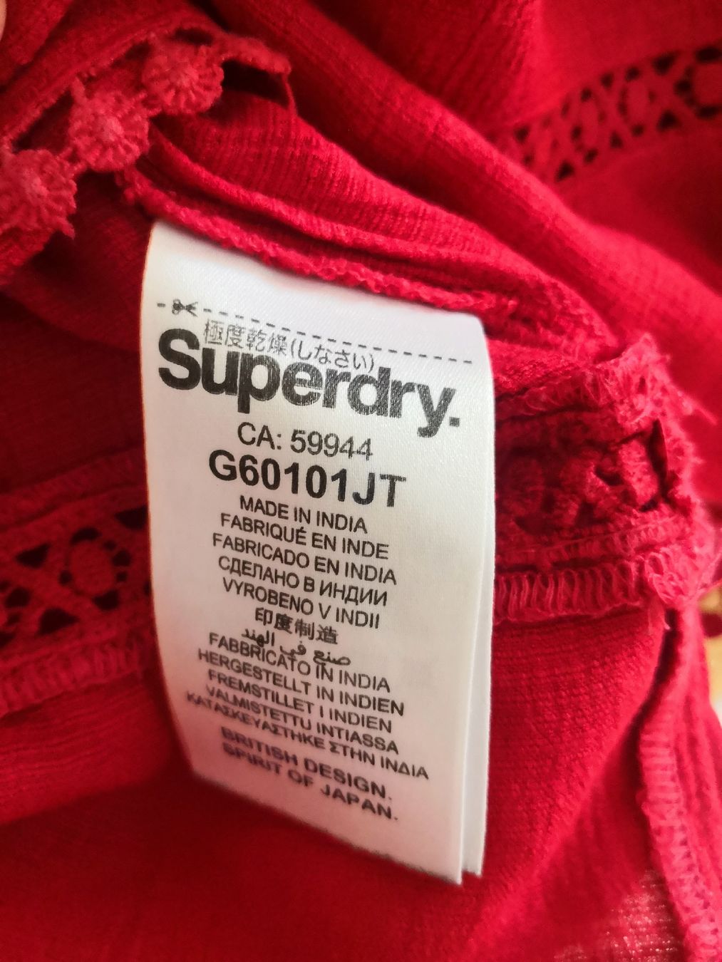 Superdry Top: Rotes Tanktop von Superdry, Gr. 36 – Usato da Wädenswil venduto da coconut1289 4