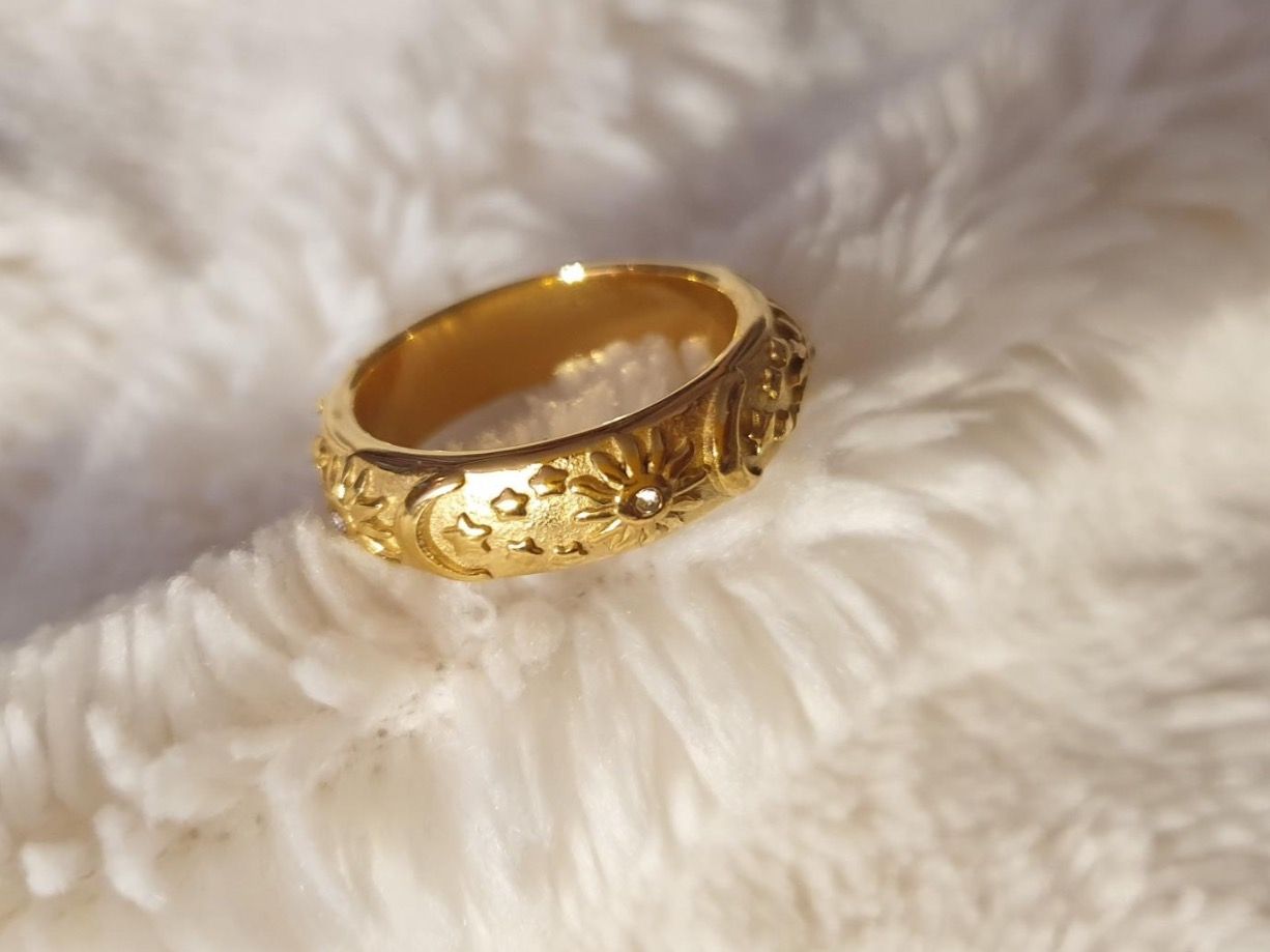 Anelli: Ring "Sonne, Mond, Stern" - Grösse: 8 – Nuovo e nell'imballaggio originale da Würenlos venduto da JRP_71
