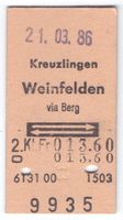 Billette Kreuzlingen - Weinfelden – via Berg