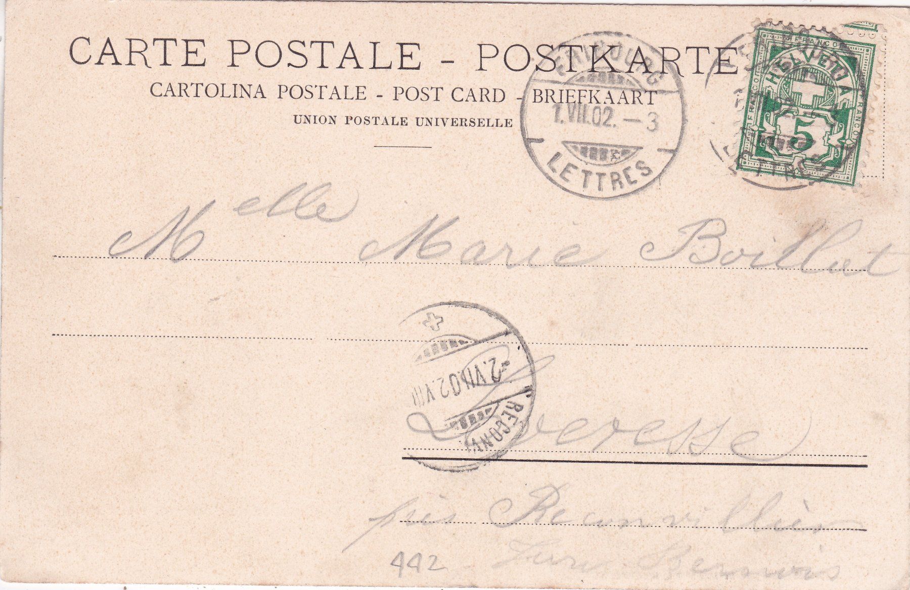 Cartes postales: Fribourg Quartier de l' Auge 1902 – D'occasion à Herisau par Lisegrat2008 1