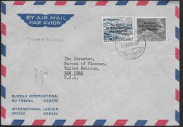 1954 Luftpost BIT o Genève Nr. 36 + 37 Aufdruck top ab 1.-