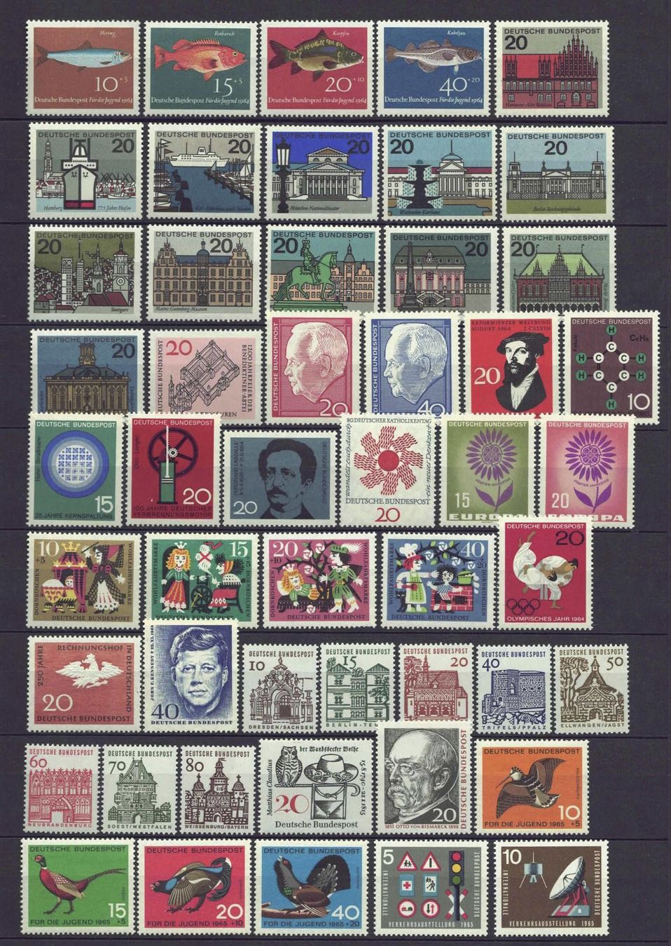 Alle Briefmarken: Deutschland 1964-1966 kompl postfr** – Gebraucht aus Basel von Pfefferschootte