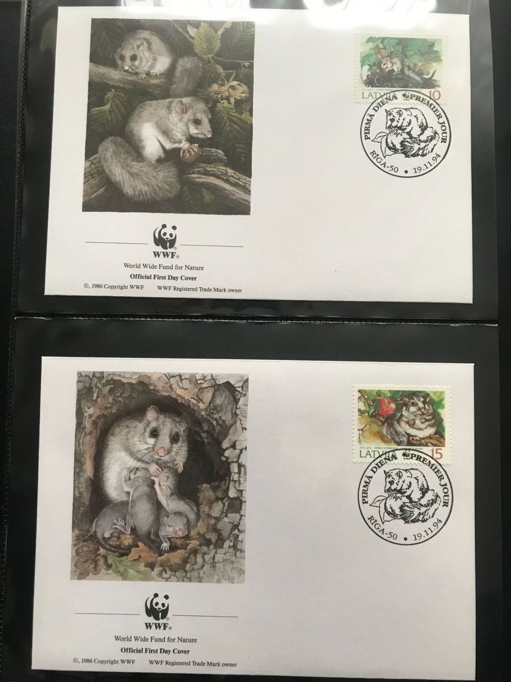 Alle Briefmarken: WWF Lettland 1994 Siebenschläfer Satz Ersttagsbriefe – Neu (gemäss Beschreibung) aus Winterthur von schnueps 1