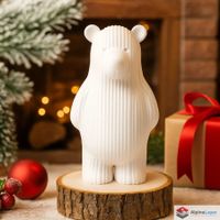 Japandi Polar Bear Sculpture – Cute Winter Art - 3D Printed