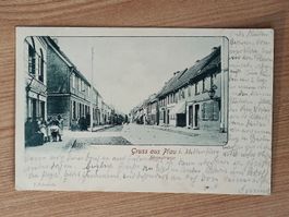 Alte PK / Gruss aus Plau i.M. Steinstrasse Gelaufen 1900