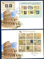 1985 Italien FDC Int.Briefmarken Ausstellung Block1-2 Bogen