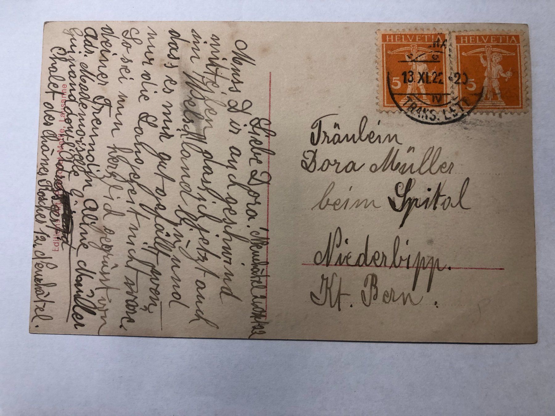 Ansichtskarten: Neuchatel - Quartier du Rocher & Chaumont 1922 – Gebraucht aus Pfäffikon ZH von Waltoversand 1