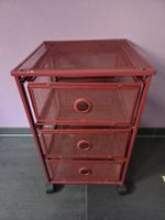 Rollcontainer rot 3 Schubladen Metall guter Zustand.