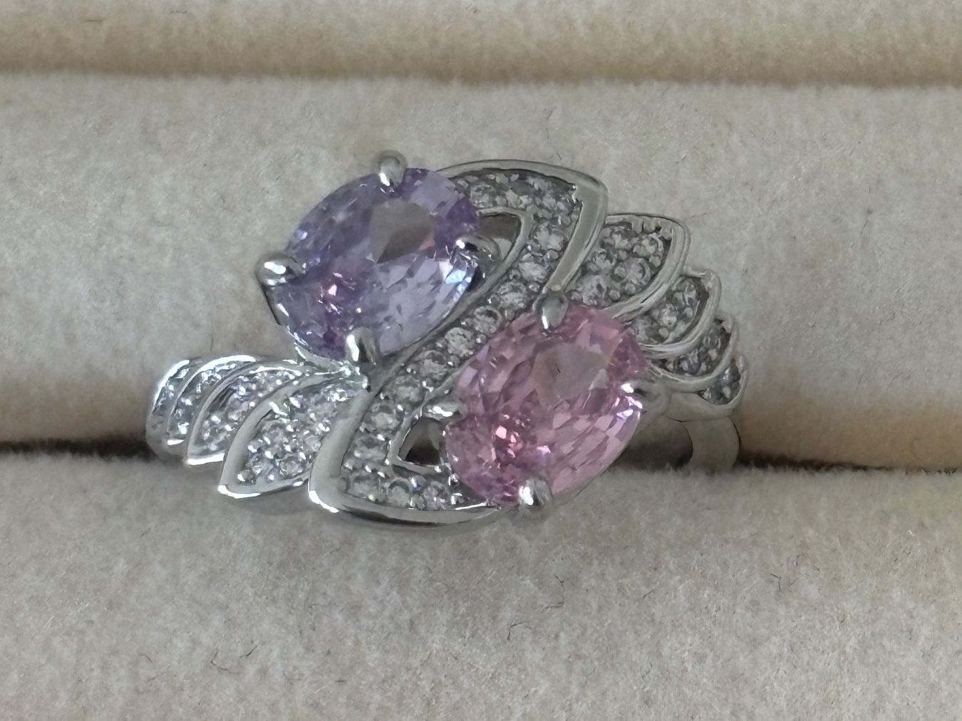 Ringe: Luxus Elegante Gr.19/9 Ring Farbe: Silber/Rosa/Lilas – Neu (gemäss Beschreibung) aus Biel-Bienne von Roserosse13