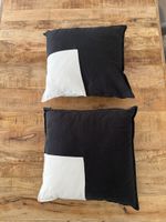 2x IKEA TOSSDAN Kissen 50×50 – Schwarz/Weiss – komplett