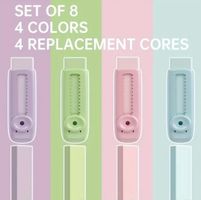 Radiergummi Set 4 Halter 4 Ersatzminen Pastellfarben neu