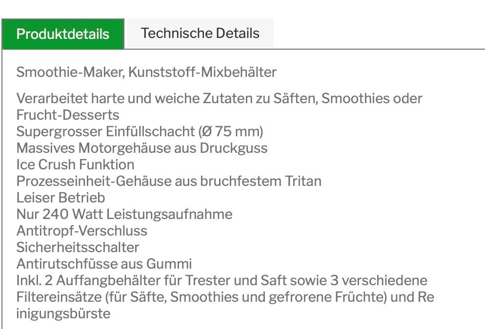 Solis Elettrodomestici da cucina: Juicer & Eismaschine & Smoothie – Usato da Bremgarten AG venduto da Streify 5