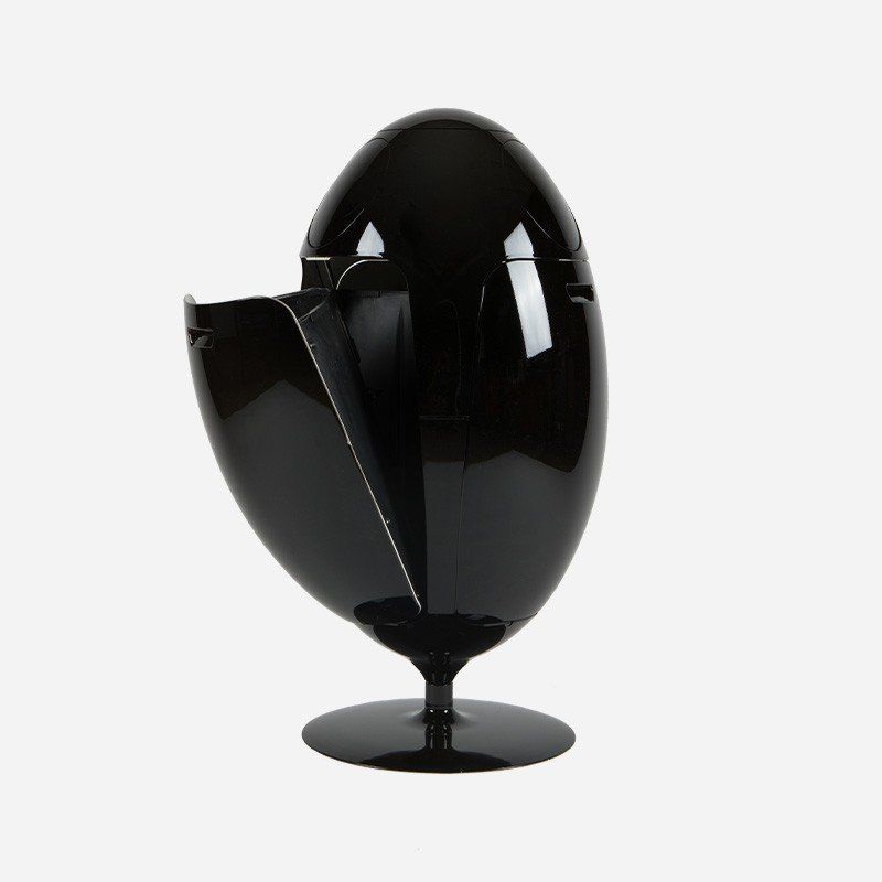 Cestini per rifiuti: Mülleimer Ovetto Soldi Design schwarz Space Age – Nuovo e nell'imballaggio originale da Zürich venduto da re.naissance 2