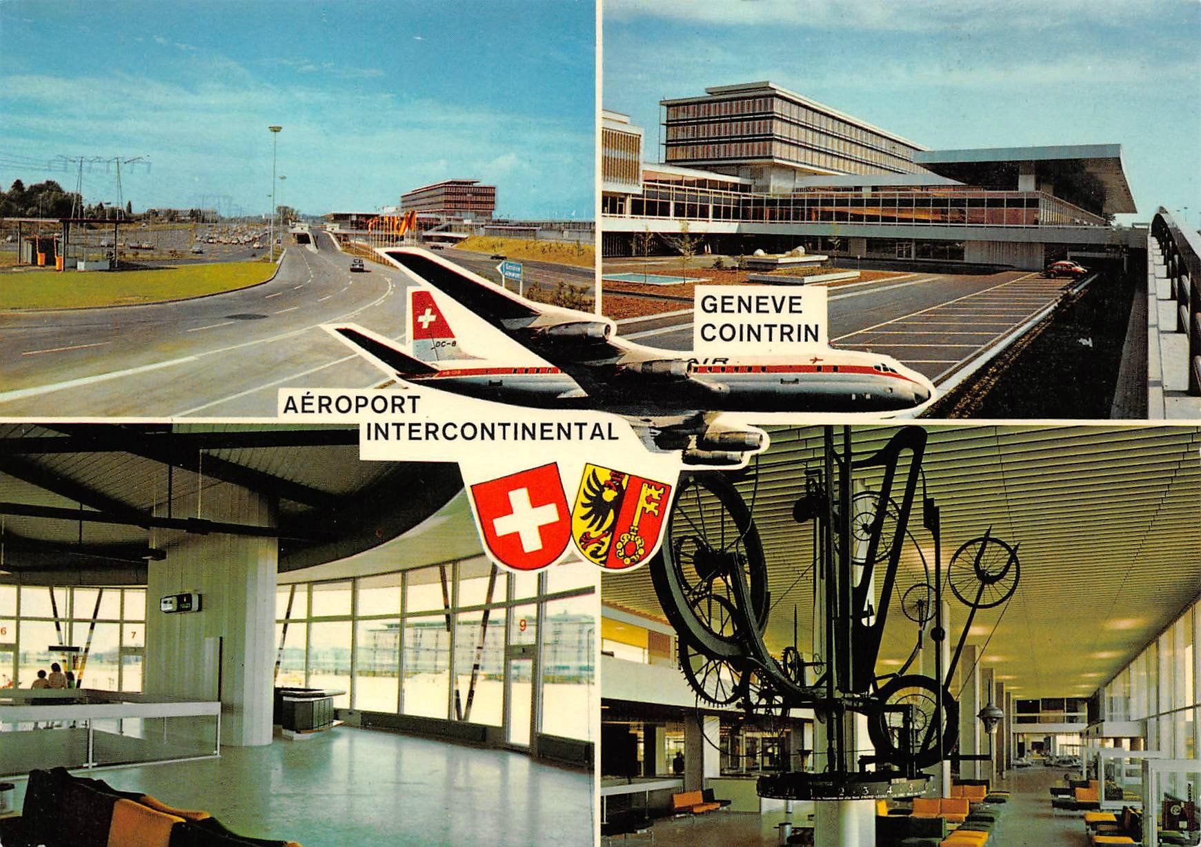 Cartoline postali: Flughafen Genf Cointrin, Swissair – Usato da Ottikon b.Kemptth. venduto da Neptun1974