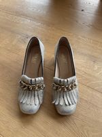 Elegante CAMAN Damenschuhe, Gr. 37.5, Silber Glitzer ✨