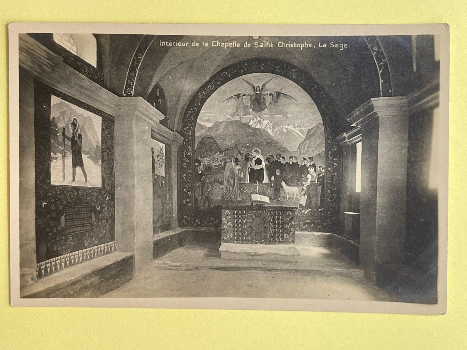 Cartoline postali: La Sage, Intérieur de la Chapelle de Saint Christophe – Usato da Steg VS venduto da danwer74