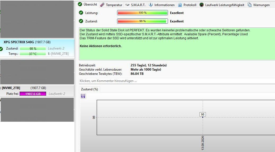 Harddisks: SSD ADATA XPG 2000GB (2TB) M.2 NVMe – Gebraucht aus Canobbio von Riccio71 5