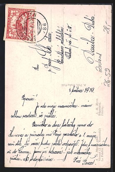 Cartoline postali: Alphonse Mucha: Vernost, Alter Mann mit  – Usato da Berlin venduto da bartko-reher 1