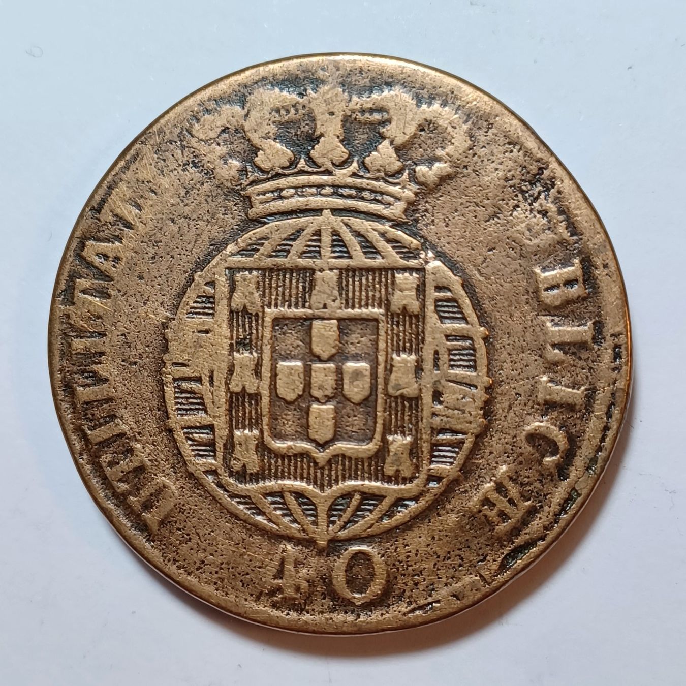 Alle Münzen: 40 Reis 1825 Portugal – Gebraucht aus Pfäffikon ZH von Welt_Muenzen 1