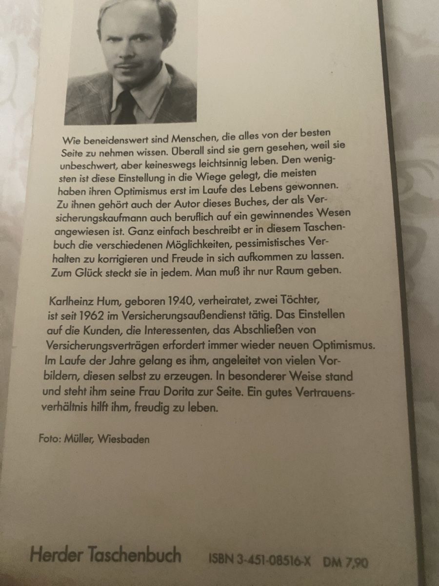 Libri: Wie man Optimist wird - Karlheinz Hum – Usato da Baden venduto da swiss-alps 1