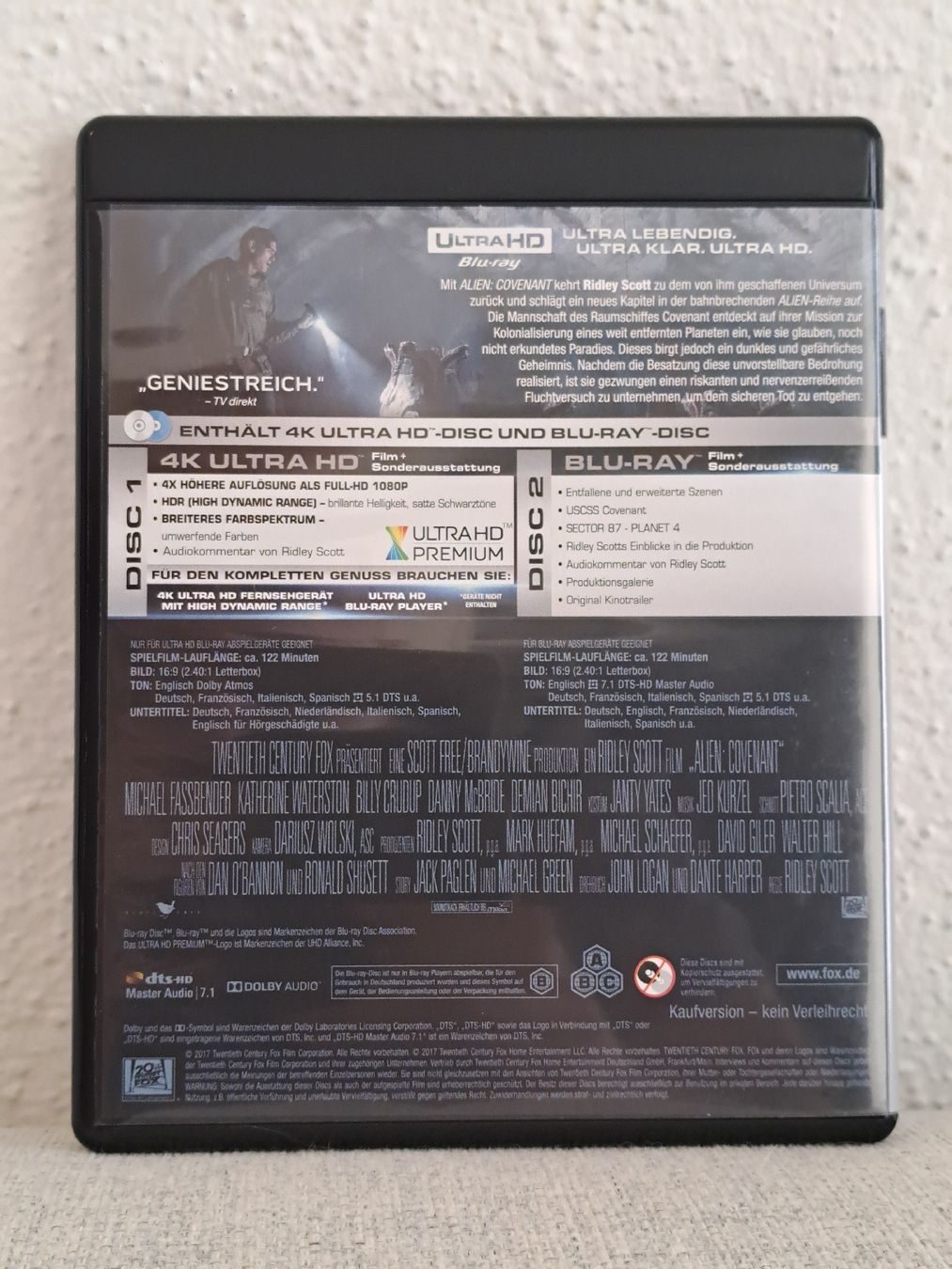Tutti i DVDs: ALIEN Covenant (2017) 4K UHD – Usato da Rupperswil venduto da Oli_y9s8 1
