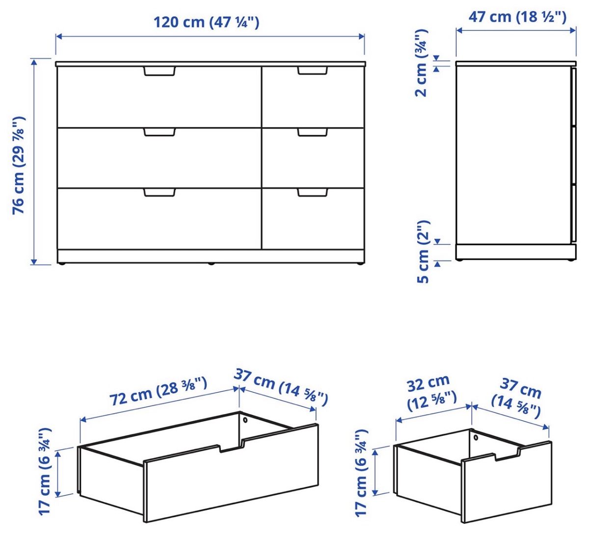 Étagères: Commode weiss 6 Schubladen 120cm Breite gebraucht – D'occasion à Spreitenbach par Stefani_ch 2