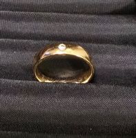Bague alliance or 18 ct et diamant - taille 48
