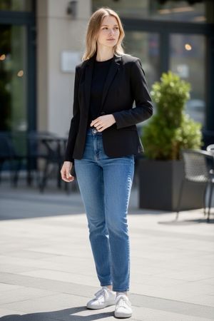 Veste noire / Blazer Maison 1.2.3 Paris, taille 40, Élégante