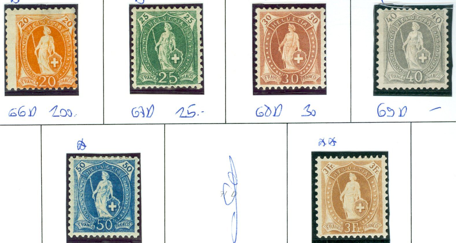 Tutti i francobolli: 1894/1900 Schweiz Steh Helvetia – Usato da Zürich venduto da yago-rot