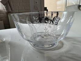 Glas Schale mit floralem Muster guter Zustand