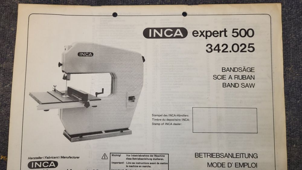 Inca Bandsäge Expert 500 Kaufen auf Ricardo