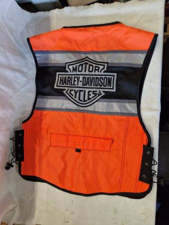 Harley Davidson Gilet Orange/Schwarz/Silber Grösse L