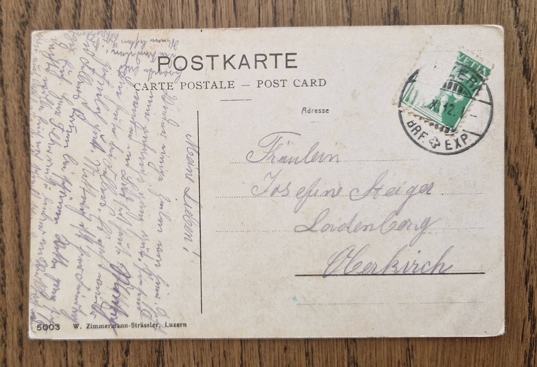 Ansichtskarten: AK  Luzern n. Oberkirch, 1912 – Gebraucht aus Ebikon von Donar50 1