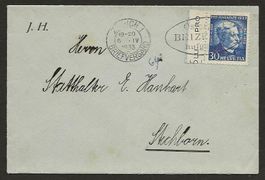 1932  30 Rp. Brief Juventute von Zürich nach Steckborn