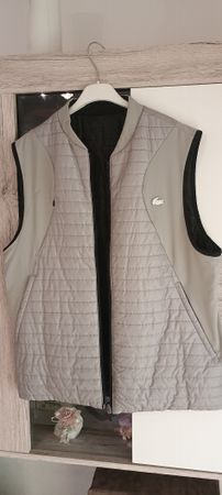 Lacoste Sport Weste wendbar grau schwarz Grösse M