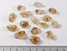 Citrin(gebrannt) kleine Trommelsteine 11 bis 20mm, 30 Gramm