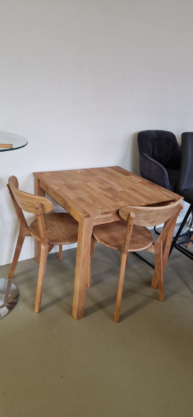 Set di tavolo e panche: Bistrotisch Set Eiche massiv neu – Nuovo e nell'imballaggio originale da Lützelflüh-Goldb venduto da Rampenverkauf_72_