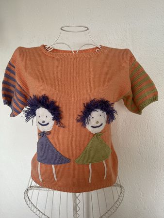 Lustiger Mädchenpulli Handgestrickt