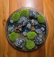 Epoxidharz/Moos Wandbild Fluss im Grünen
